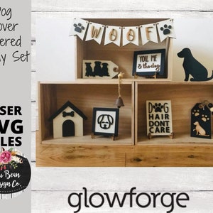 Dog House Bone Tiered Tray Kit Wood Tag Banner Sign Shiplap Digital Cut File Laser Wood Cutting SVG file