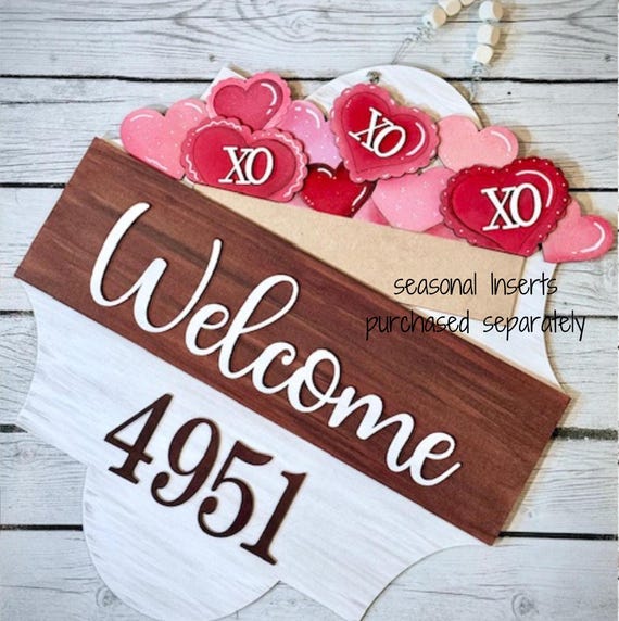 Interchangeable Seasonal Door Hanger Base Welcome Address Numbers