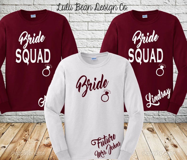 bridesmaid long sleeve shirts