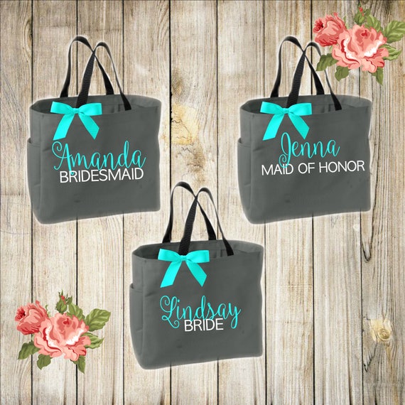 Bridesmaid Tote Bags Personalized Wedding Bridesmaid Gifts Tote Bag Beach Bag Bachelorette Party Gift Wedding Bab