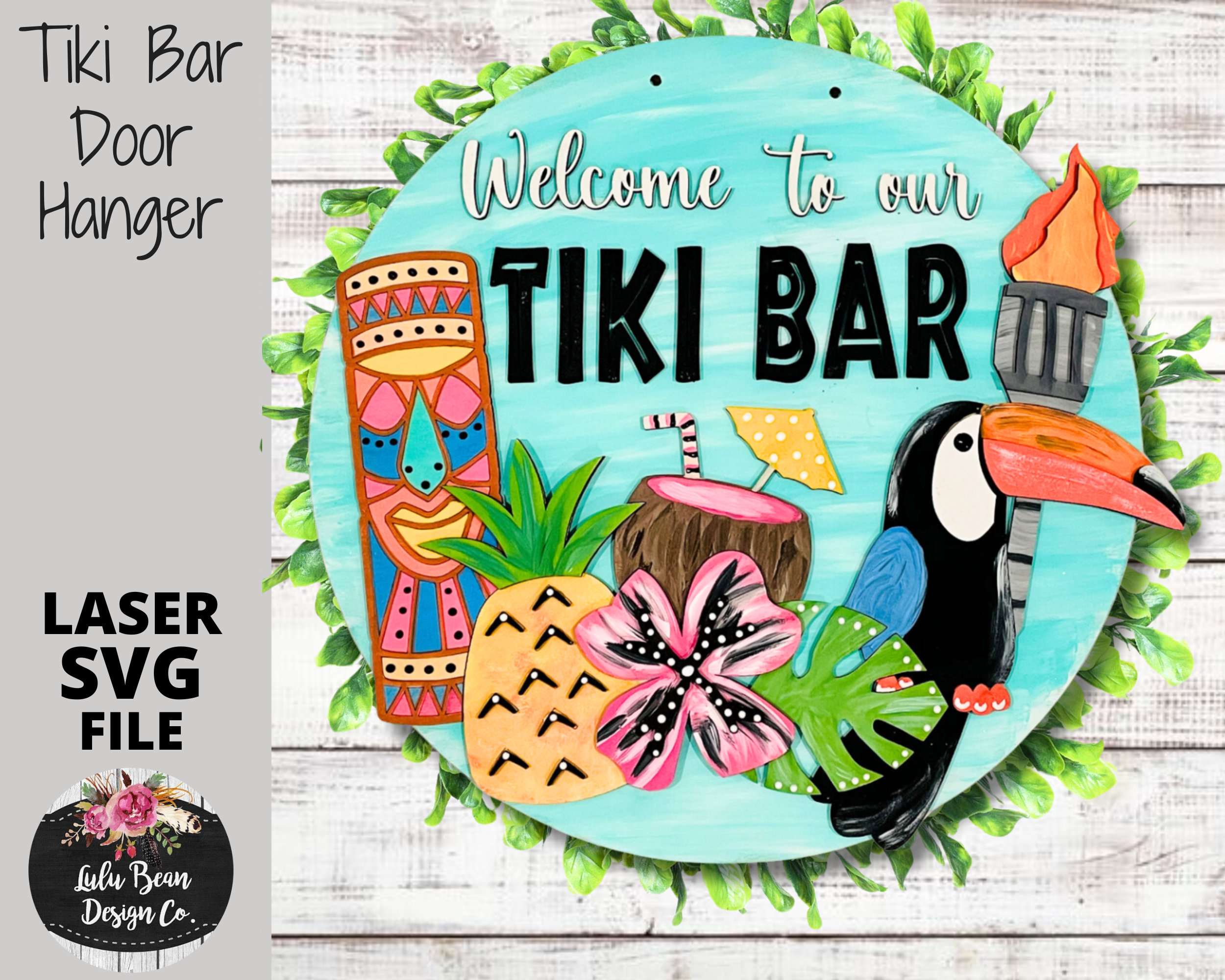 Plaque Murale Décorative Tiki En Bois Sculpté - Style Polynésien, Peinte à La Main, Pour Bar/Plage