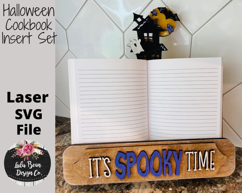 Cookbook Holder Set Its Spooky Time Halloween Interchangeable SVG File ...