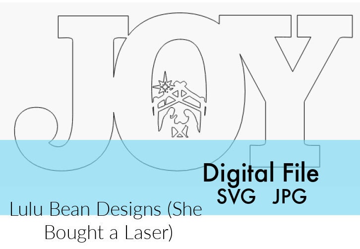 Joy Nativity Silhouette Door Hanger Digital Cut Files Laser Wood ...