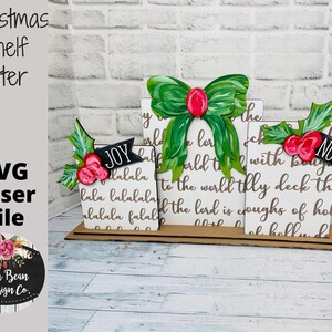 Christmas Presents Lyrics Decor Shelf Sitter Set SVG Wood Glowforge Digital Cut File Laser Wood Cutting Interchangeable