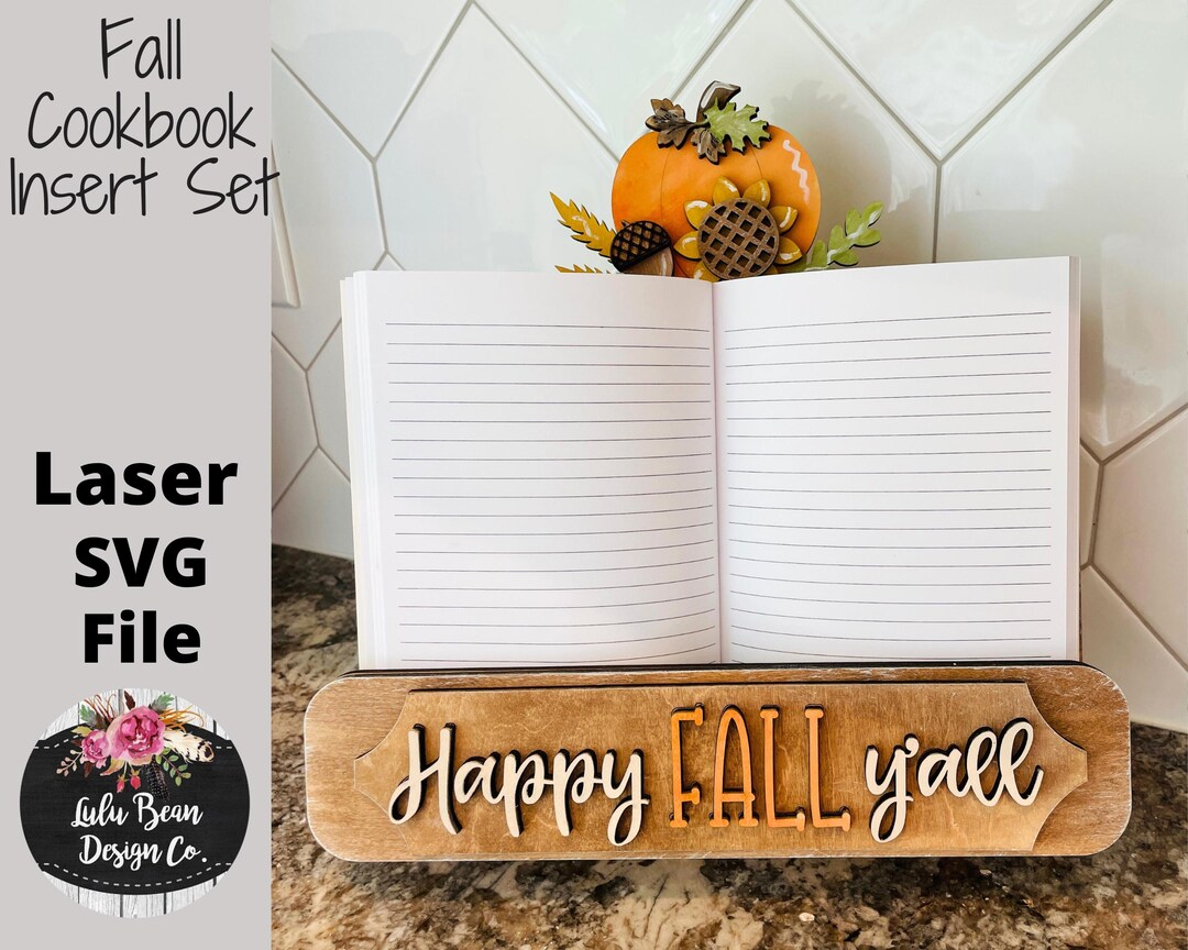 Cookbook Holder Set Happy Fall Yall Autumn Interchangeable SVG File Two ...