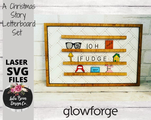 A Christmas Story Letterboard Shape Set SVG File Wood Digital Cut Laser Wood Cutting