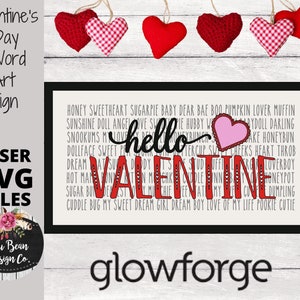 San Valentino Inciso Segno di Parola SVG Digital Cut File Laser Glowforge Legno