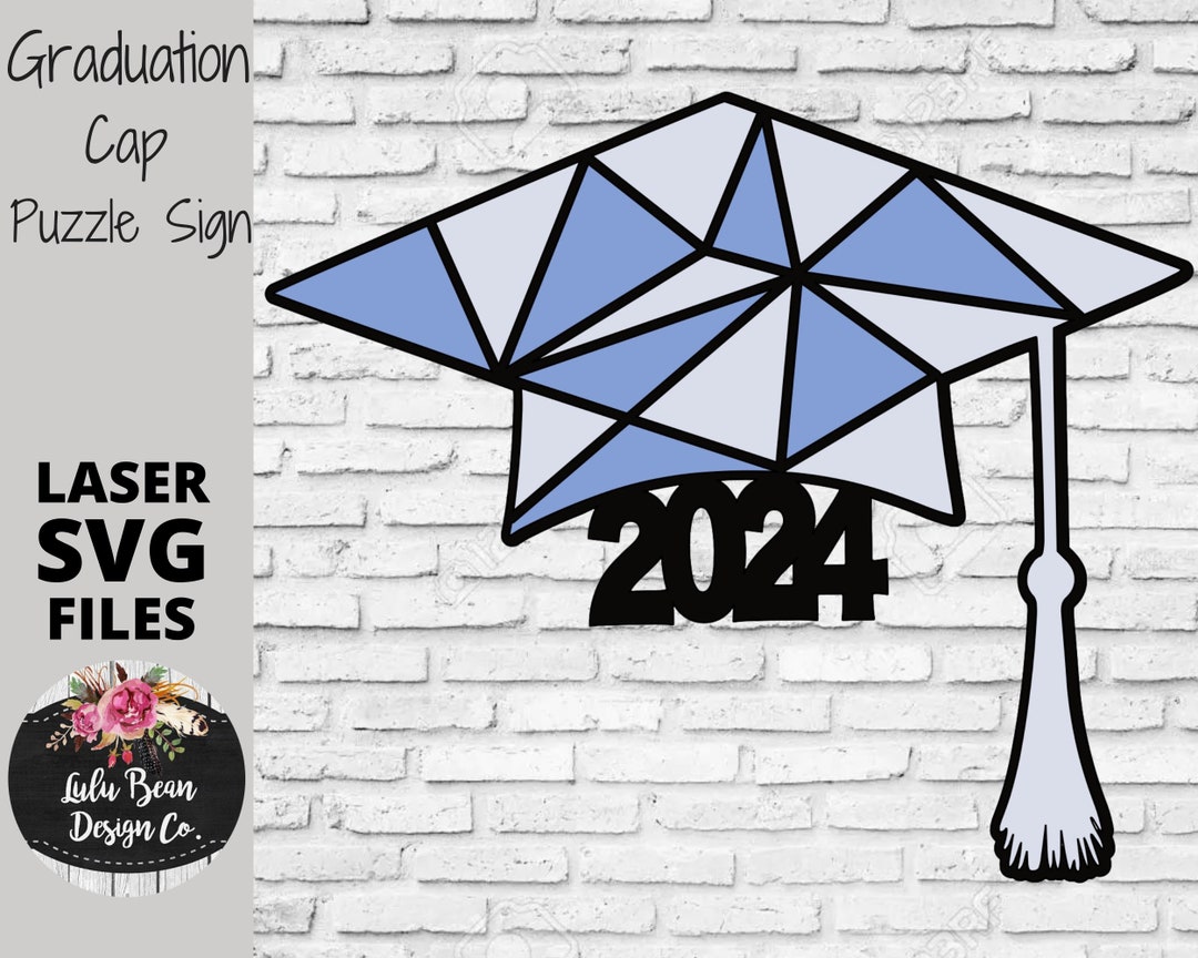 Graduation Cap Hat Geometric 2024 Personalized Puzzle Piece