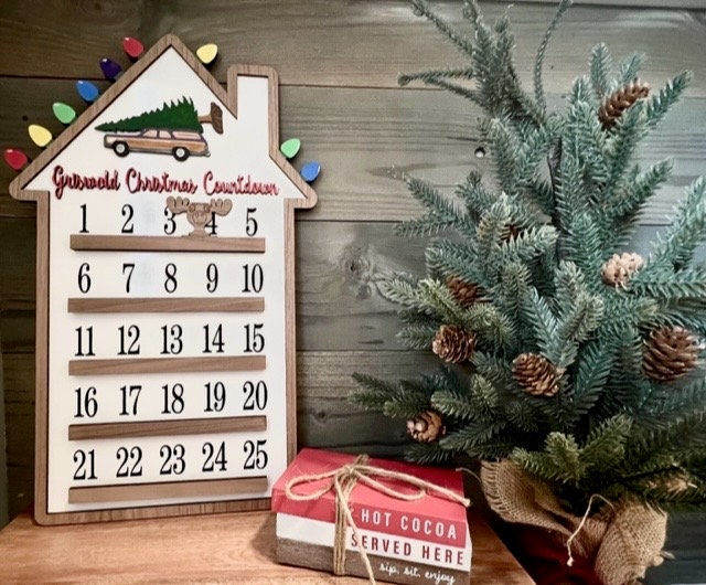 Griswold Countdown to Christmas Calendar SVG Laser File Wood Etsy