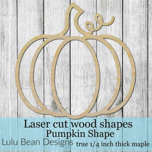 Pumpkin Outline Shape Blank Wood Cutout for Glowforge Laser Cut Door Hanger Signs Projects