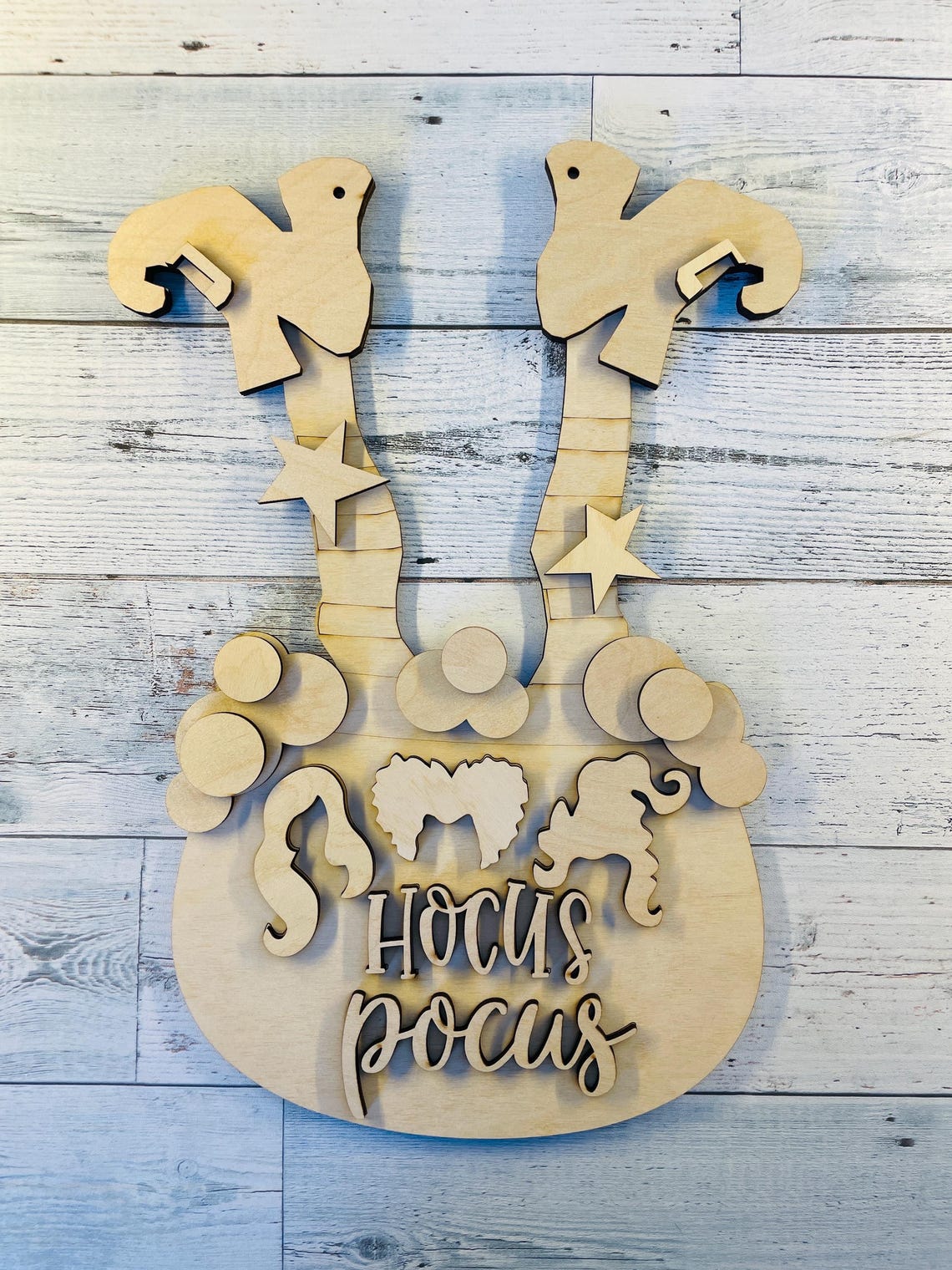 Hocus Pocus Witch Legs Cauldron DIY Door Hanger Kit Sign Cutout Shapes ...
