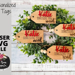 Vous voulez lire des étiquettes pour cadeaux de Noël et vous avez besoin d'un ornement de bas de Noël personnalisé Fichier laser SVG Découpe numérique en bois Glowforge