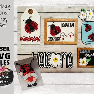 Coccinella Tiered Tray Set SVG File Digital Laser Wood Glowforge template