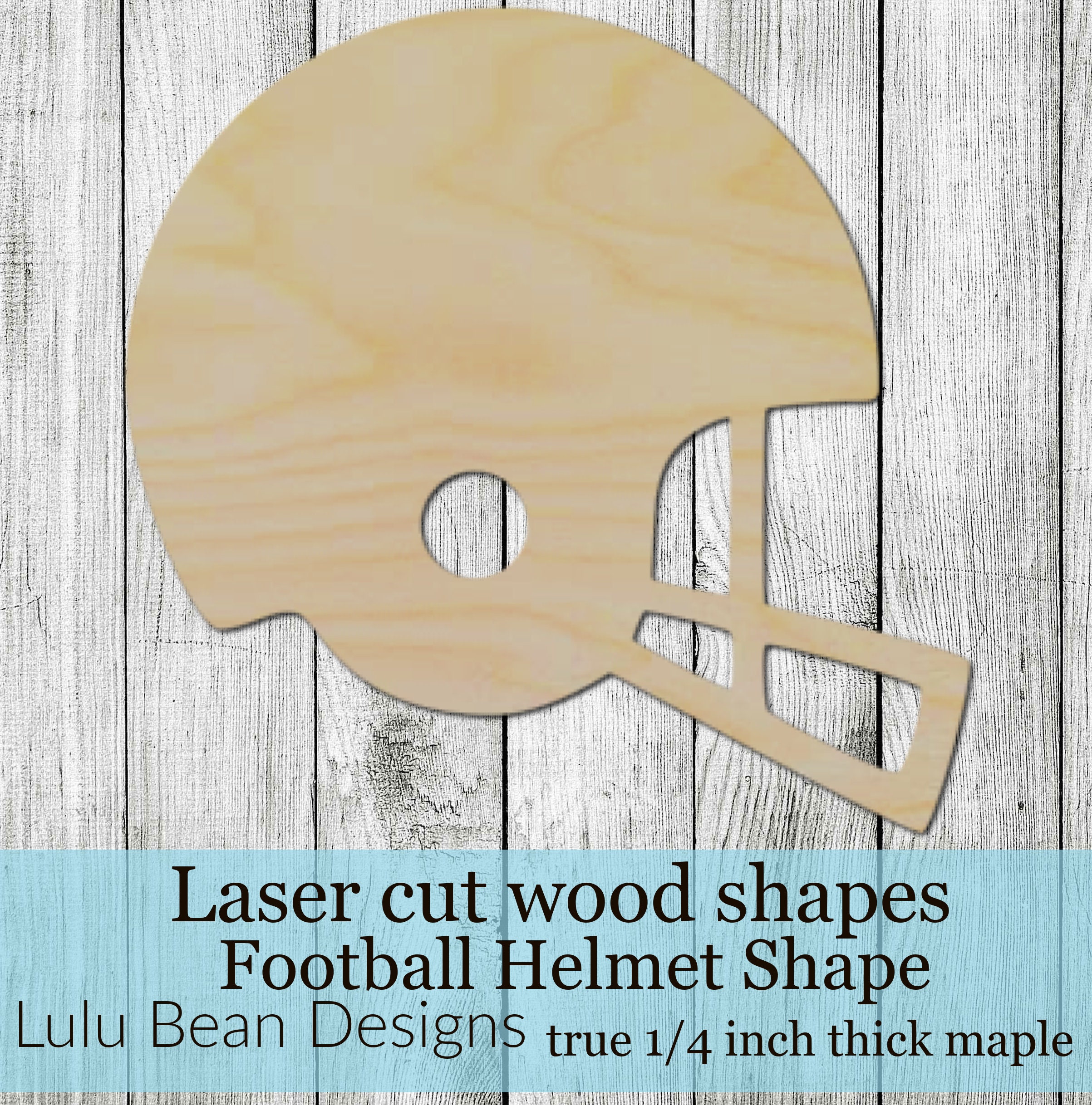 Football Helmet Shape Blank Wood Cutout for Glowforge Laser Cut Door Hanger  Signs Projects