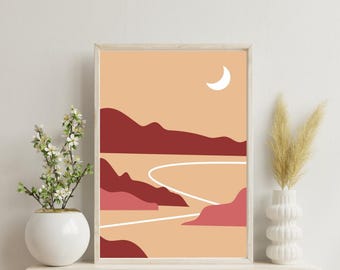 Abstract Mountain Landscape Wall Art (Digital Download)