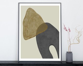 Minimalist Color Block Arch Print, Modern Abstract Wall Art (Digital Download)