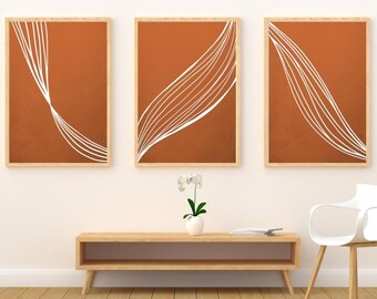 Abstract Lines Art Print, Boho Minimalist Decor (Digital Download)