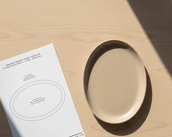 Szablon ceramicznego talerza deserowego do druku, wzór ceramiczny, format A4, rzeczywisty rozmiar