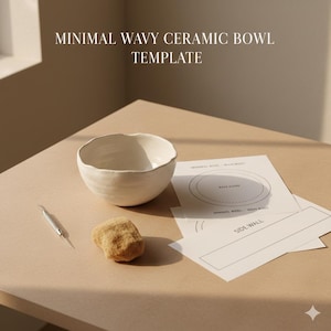 Modèle minimal de bol en argile PDF | Guide de bricolage imprimable en céramique