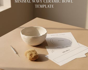 Minimal Clay Bowl Template PDF | Printable Ceramic DIY Guide