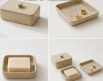 Clay Dish Templates | Soap, Butter, Trinket Tray PDF (Digital Download)