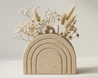 Szablon wazonu kieszonkowego na ścianę w kształcie łuku, ceramiczny wzór DIY (do pobrania w wersji cyfrowej)