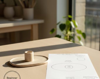 Minimal Ceramic Candle Holder Template PDF A4 Printable Pottery Pattern DIY
