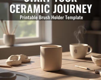 Szablon ceramicznego uchwytu na szczotki w formacie PDF – wzór na ceramikę DIY