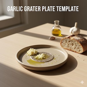 Garlic Grater Plate Template – Printable Pottery Pattern