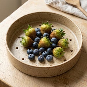 Berry Washing Plate Template, DIY Pottery PDF, Fruit Strainer Pattern
