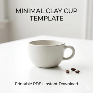 Minimal Clay Cup Template – Printable PDF Pattern