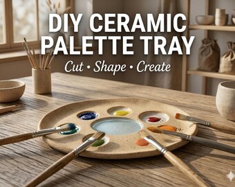Ceramic Palette Tray Template PDF – DIY Clay Pattern A4