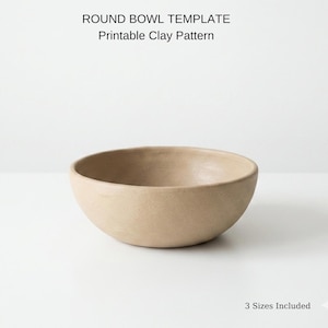 Round Bowl Template | Printable Clay Pattern | DIY Pottery PDF | 3 Sizes | Beginner Friendly