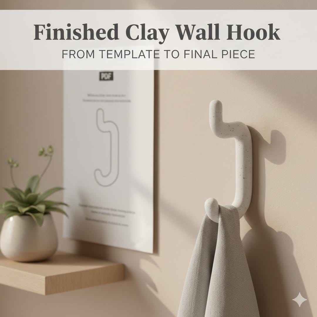 Minimal Clay Wall Hook Template PDF | Printable DIY Pottery Guide - Etsy