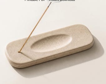 Minimal Incense Holder Template, Printable Clay Pattern, DIY Ceramic Tray, Instant Download