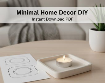 Minimal Tealight Candle Holder Template | Printable A4 Clay PDF | Instant Download