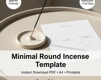 Round Incense Holder Template PDF | A4 Printable Pottery Template | Measured + Full Size