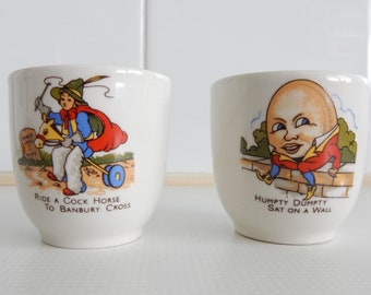 Egg Cups, Nursery Ware, Genuine Vintage