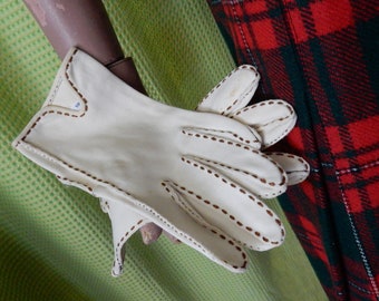 Gloves, Cream, Cotton