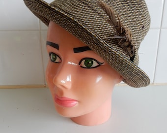 Hat, Tweed, Trilby Fedora Genuine Vintage Unisex