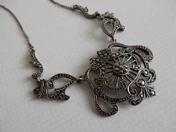 Necklace, Marcasite, Art Nouveau style