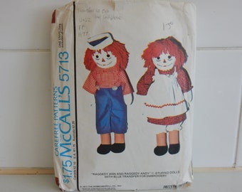 Raggedy Ann and Andy Pattern Genuine Vintage