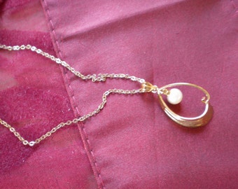 Necklace, Pearl & chain, Vintage