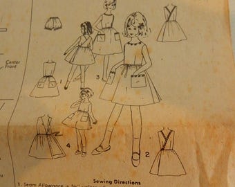 Patrón de vestido cruzado y bragas, auténtico vintage