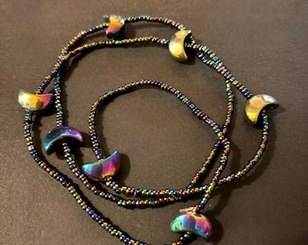 24-Zoll-Regenbogen eloxierte Mond und Sterne Taille Perlen