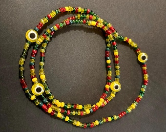 27-Zoll Rasta Perlen Evil Eye Taille Perlen