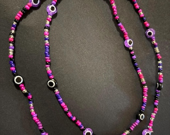 74 cm Lila Evil Eye Taillenperle