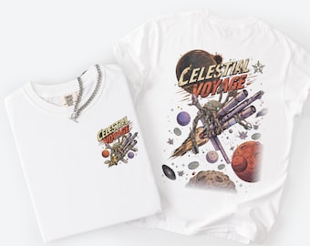 Camiseta espacial de ciencia ficción Comfort Colors®, camiseta de viaje celestial, estampado de misión espacial, camiseta de galaxia, regalo para amantes de los libros, camiseta cósmica retro.