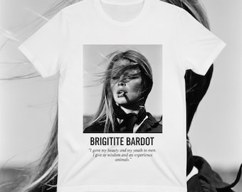 Vintage Brigitte Bardot Tee, Unisex Organic Cotton T-shirt, Sustainable Clothing