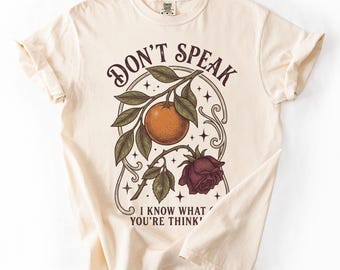 Don’t Speak Orange Graphic Shirt, 90s Rock Aesthetic Top, Vintage Tee, Comfort Colors Gift